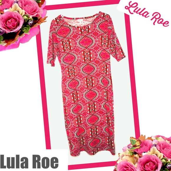 LuLaRoe Dresses & Skirts - LULAROE Pink Paisley/Floral Fitted Dress